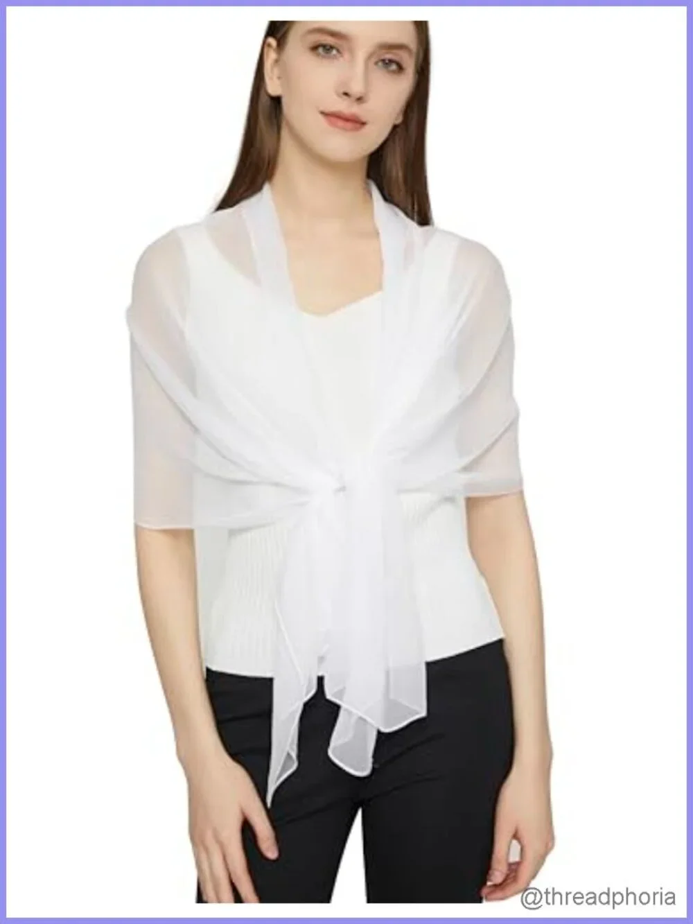 Long Chiffon Sheer Scarf Silk Polyester Lightweight Women's Fashion Accessory